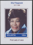 Dolantia (Fantasy) Ella Fitzgerald imperf deluxe sheetlet on glossy card (75 x 103 mm) unmounted mint