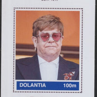 Dolantia (Fantasy) Elton John imperf deluxe sheetlet on glossy card (75 x 103 mm) unmounted mint