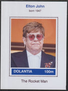 Dolantia (Fantasy) Elton John imperf deluxe sheetlet on glossy card (75 x 103 mm) unmounted mint