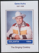Dolantia (Fantasy) Gene Autry imperf deluxe sheetlet on glossy card (75 x 103 mm) unmounted mint