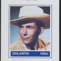 Dolantia (Fantasy) Hank Williams imperf deluxe sheetlet on glossy card (75 x 103 mm) unmounted mint