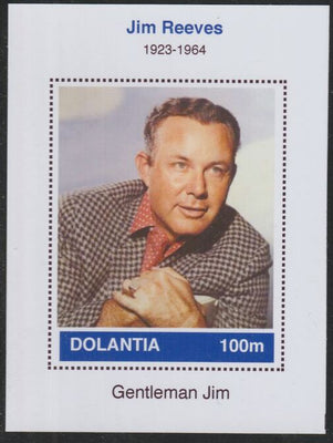 Dolantia (Fantasy) Jim Reeves imperf deluxe sheetlet on glossy card (75 x 103 mm) unmounted mint