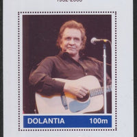 Dolantia (Fantasy) Johnny Cash imperf deluxe sheetlet on glossy card (75 x 103 mm) unmounted mint