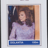 Dolantia (Fantasy) Loretta Lynn imperf deluxe sheetlet on glossy card (75 x 103 mm) unmounted mint