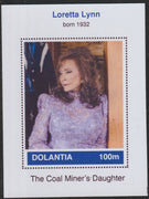 Dolantia (Fantasy) Loretta Lynn imperf deluxe sheetlet on glossy card (75 x 103 mm) unmounted mint