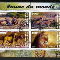 Burundi 2011 Fauna of the World - Lions perf sheetlet containing 4 values fine cto used