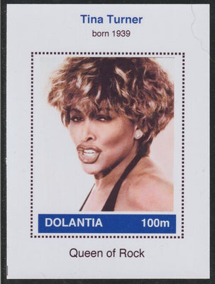 Dolantia (Fantasy) Tina Turner imperf deluxe sheetlet on glossy card (75 x 103 mm) unmounted mint