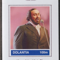 Dolantia (Fantasy) Luciano Pavarotti imperf deluxe sheetlet on glossy card (75 x 103 mm) unmounted mint