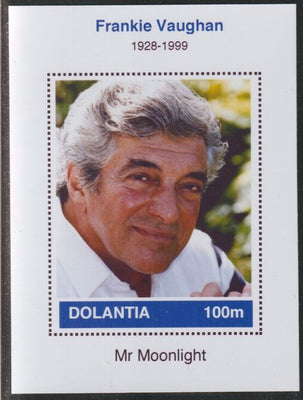Dolantia (Fantasy) Frankie Vaughan imperf deluxe sheetlet on glossy card (75 x 103 mm) unmounted mint