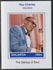 Dolantia (Fantasy) Ray Charles imperf deluxe sheetlet on glossy card (75 x 103 mm) unmounted mint