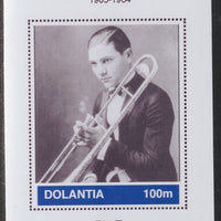 Dolantia (Fantasy) Jack Teagarden imperf deluxe sheetlet on glossy card (75 x 103 mm) unmounted mint