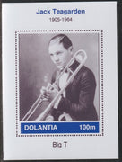 Dolantia (Fantasy) Jack Teagarden imperf deluxe sheetlet on glossy card (75 x 103 mm) unmounted mint
