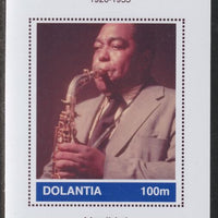 Dolantia (Fantasy) Charlie Parker imperf deluxe sheetlet on glossy card (75 x 103 mm) unmounted mint
