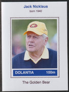 Dolantia (Fantasy) Jack Nicklaus imperf deluxe sheetlet on glossy card (75 x 103 mm) unmounted mint