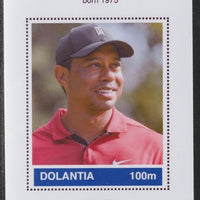 Dolantia (Fantasy) Tiger Woods imperf deluxe sheetlet on glossy card (75 x 103 mm) unmounted mint