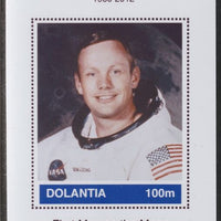 Dolantia (Fantasy) Neil Armstrong imperf deluxe sheetlet on glossy card (75 x 103 mm) unmounted mint