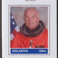 Dolantia (Fantasy) John Glenn imperf deluxe sheetlet on glossy card (75 x 103 mm) unmounted mint