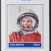 Dolantia (Fantasy) Yuri Gagarin imperf deluxe sheetlet on glossy card (75 x 103 mm) unmounted mint