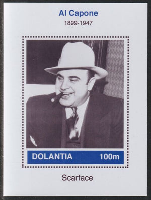 Dolantia (Fantasy) Al Capone imperf deluxe sheetlet on glossy card (75 x 103 mm) unmounted mint