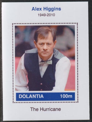 Dolantia (Fantasy) Alex Higgins imperf deluxe sheetlet on glossy card (75 x 103 mm) unmounted mint