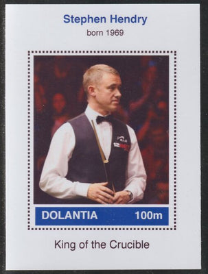 Dolantia (Fantasy) Stephen Hendry imperf deluxe sheetlet on glossy card (75 x 103 mm) unmounted mint