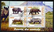 Burundi 2011 Fauna of the World - Rhinoceros perf sheetlet containing 4 values fine cto used