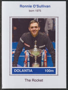 Dolantia (Fantasy) Ronnie O'Sulivan imperf deluxe sheetlet on glossy card (75 x 103 mm) unmounted mint