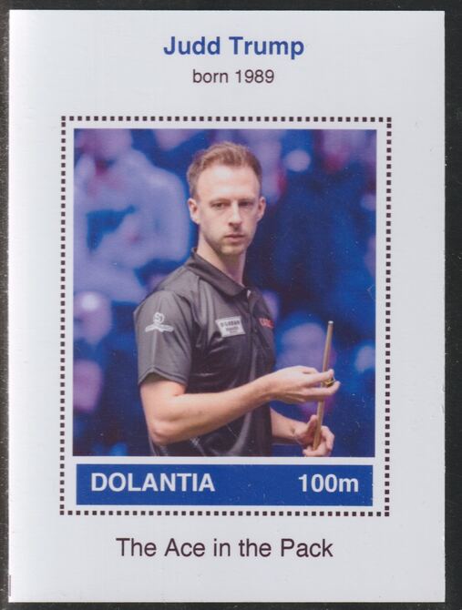 Dolantia (Fantasy) Judd Trump imperf deluxe sheetlet on glossy card (75 x 103 mm) unmounted mint