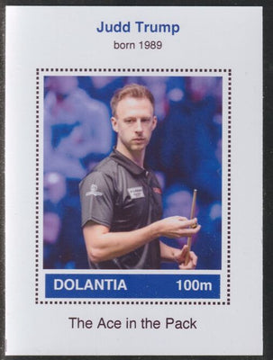 Dolantia (Fantasy) Judd Trump imperf deluxe sheetlet on glossy card (75 x 103 mm) unmounted mint