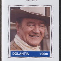 Dolantia (Fantasy) John Wayne imperf deluxe sheetlet on glossy card (75 x 103 mm) unmounted mint