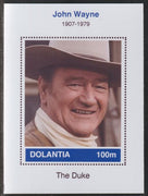 Dolantia (Fantasy) John Wayne imperf deluxe sheetlet on glossy card (75 x 103 mm) unmounted mint