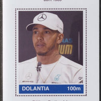 Dolantia (Fantasy) Lewis Hamilton imperf deluxe sheetlet on glossy card (75 x 103 mm) unmounted mint