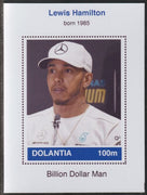 Dolantia (Fantasy) Lewis Hamilton imperf deluxe sheetlet on glossy card (75 x 103 mm) unmounted mint