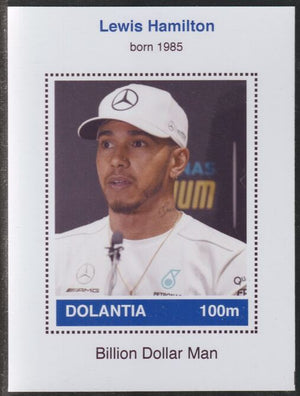 Dolantia (Fantasy) Lewis Hamilton imperf deluxe sheetlet on glossy card (75 x 103 mm) unmounted mint