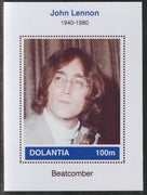 Dolantia (Fantasy) John Lennon imperf deluxe sheetlet on glossy card (75 x 103 mm) unmounted mint