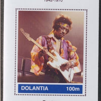 Dolantia (Fantasy) Jimi Hendrix imperf deluxe sheetlet on glossy card (75 x 103 mm) unmounted mint
