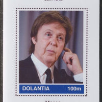 Dolantia (Fantasy) Paul McCartney imperf deluxe sheetlet on glossy card (75 x 103 mm) unmounted mint