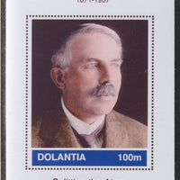 Dolantia (Fantasy) Ernest Rutherford imperf deluxe sheetlet on glossy card (75 x 103 mm) unmounted mint