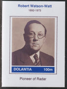 Dolantia (Fantasy) Robert Watson-Watt imperf deluxe sheetlet on glossy card (75 x 103 mm) unmounted mint