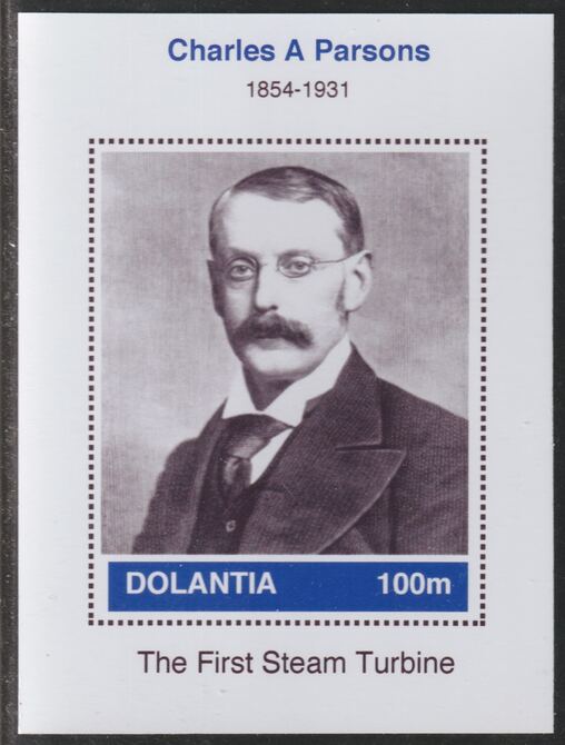 Dolantia (Fantasy) Charles A Parsons imperf deluxe sheetlet on glossy card (75 x 103 mm) unmounted mint
