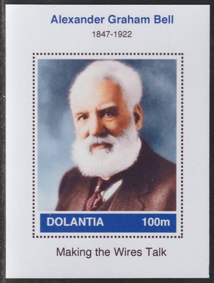 Dolantia (Fantasy) Alexander Graham Bell imperf deluxe sheetlet on glossy card (75 x 103 mm) unmounted mint