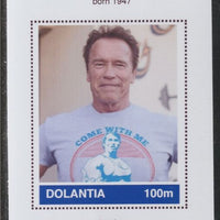 Dolantia (Fantasy) Arnold Schwarzenegger imperf deluxe sheetlet on glossy card (75 x 103 mm) unmounted mint