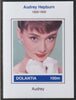 Dolantia (Fantasy) Audrey Hepburn imperf deluxe sheetlet on glossy card (75 x 103 mm) unmounted mint