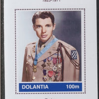 Dolantia (Fantasy) Audie Murphy imperf deluxe sheetlet on glossy card (75 x 103 mm) unmounted mint