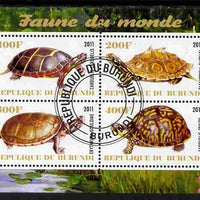 Burundi 2011 Fauna of the World - Turtles perf sheetlet containing 4 values fine cto used