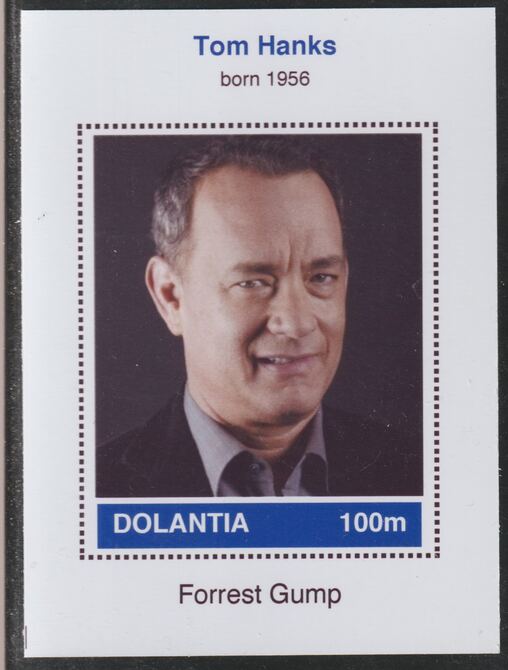 Dolantia (Fantasy) Tom Hanks imperf deluxe sheetlet on glossy card (75 x 103 mm) unmounted mint