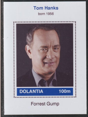 Dolantia (Fantasy) Tom Hanks imperf deluxe sheetlet on glossy card (75 x 103 mm) unmounted mint
