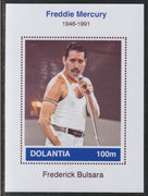 Dolantia (Fantasy) Freddie Mercury imperf deluxe sheetlet on glossy card (75 x 103 mm) unmounted mint