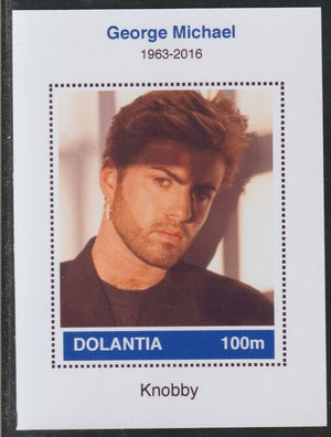 Dolantia (Fantasy) George Michael imperf deluxe sheetlet on glossy card (75 x 103 mm) unmounted mint