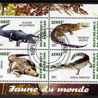 Burundi 2011 Fauna of the World - Crocodles perf sheetlet containing 4 values fine cto used